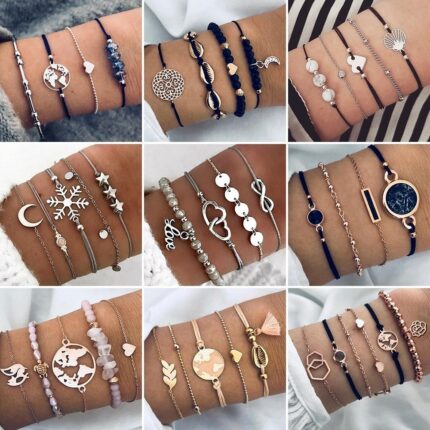 Ensemble de bracelets à charme Boho avec perles pour femmes