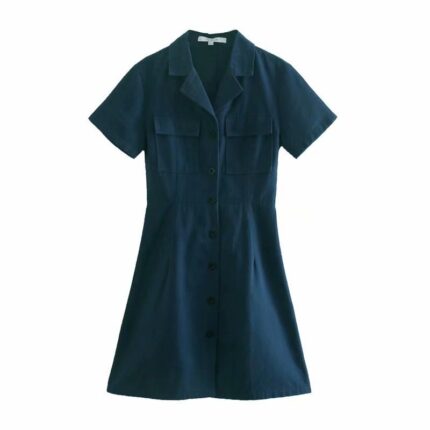 Robe à col chemise décontractée pour l'été