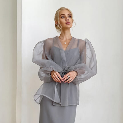 Cardigan transparent pour femmes- Tenue d'été élégant