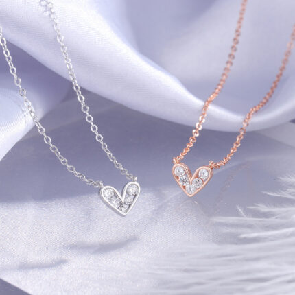 Magnifique collier d'amour en argent S925 pour femmes
