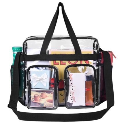 Sac à main transparent en PVC à poches externes multiples