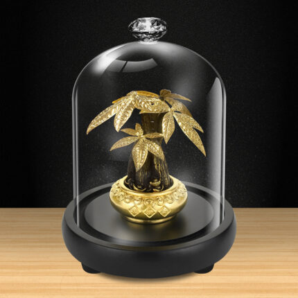 Ornements de table avec plante dorée simples et modernes